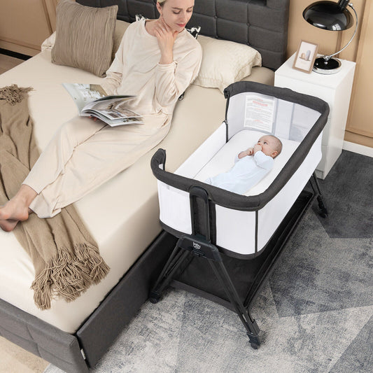 Baby Portable Bedside Sleeper with 7 Adjustable Heights - Tampa Home & Garden Store