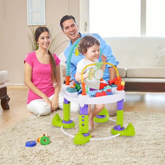 4-in-1 Baby Bouncer Activity Center with 3 Adjustable Heights-Green - Tampa Home & Garden Store
