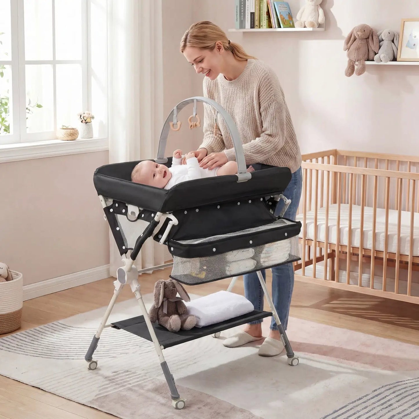 Foldable Baby Changing Table with Storage Bag