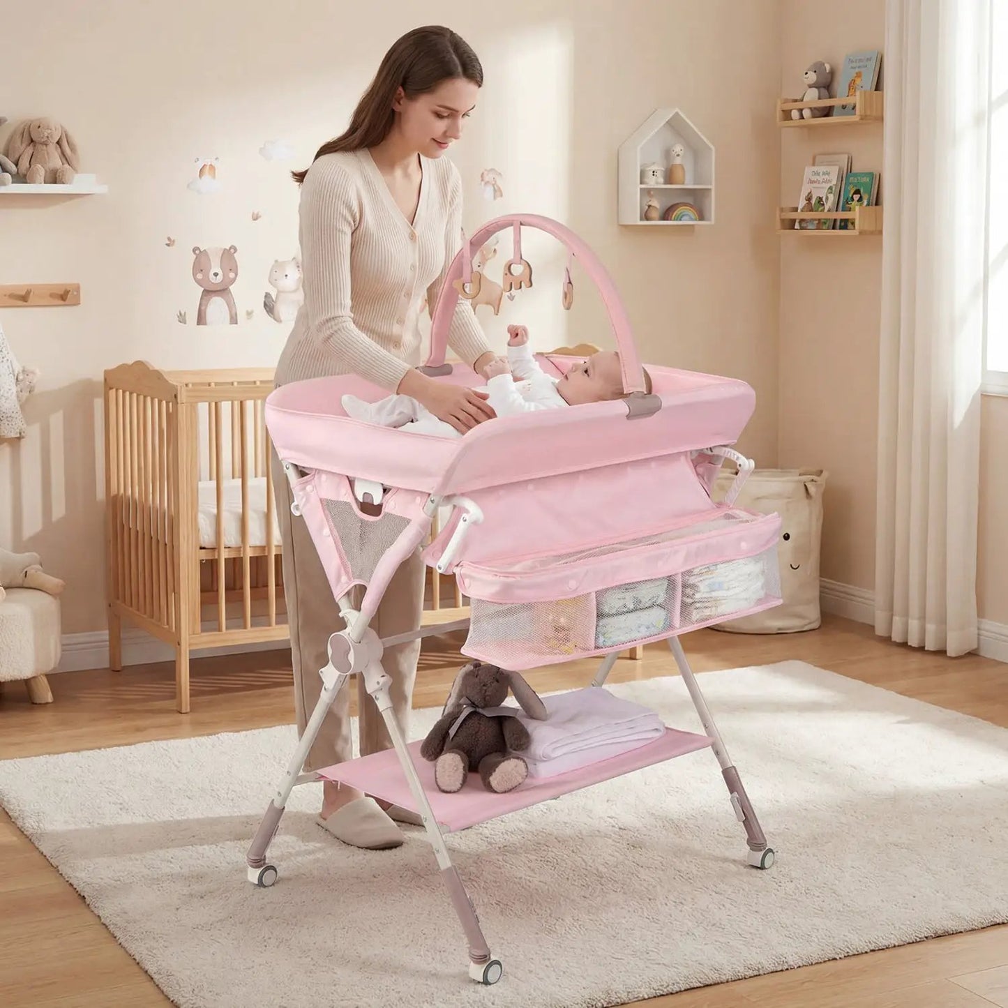 Foldable Baby Changing Table with Storage Bag