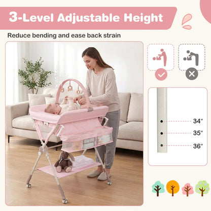 Foldable Baby Changing Table with Storage Bag
