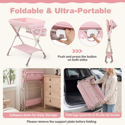 Foldable Baby Changing Table with Storage Bag