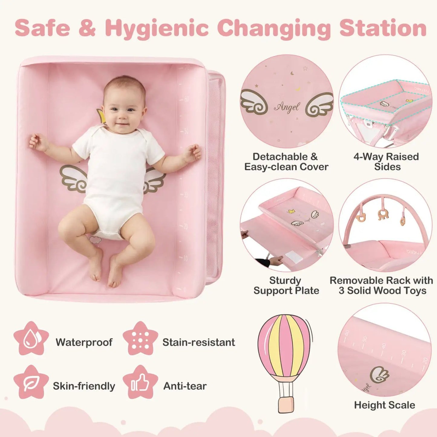 Foldable Baby Changing Table with Storage Bag