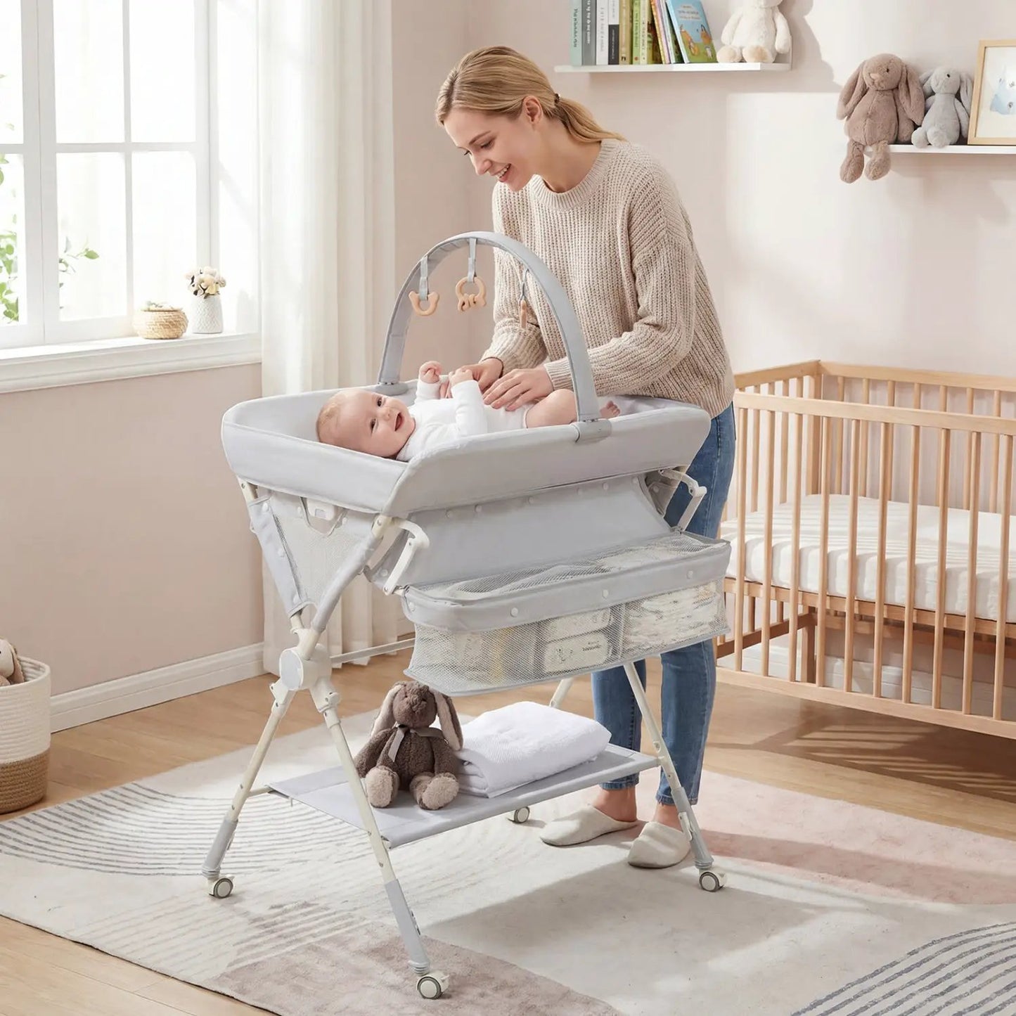 Foldable Baby Changing Table with Storage Bag