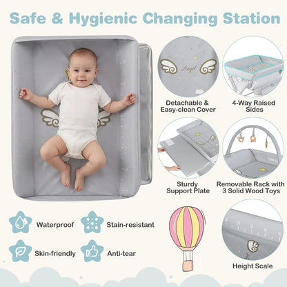 Foldable Baby Changing Table with Storage Bag