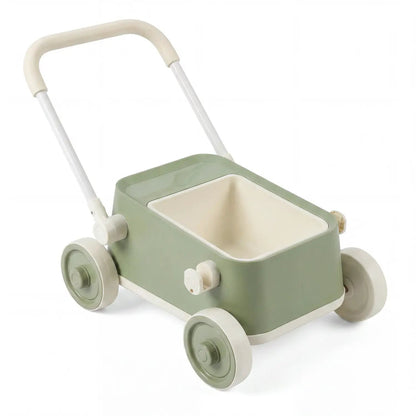 Push Walker With Storage Basket Foldable Handle