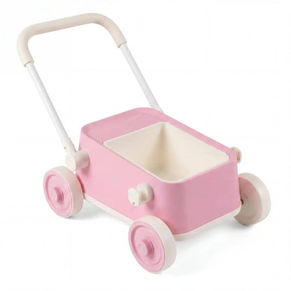 Push Walker With Storage Basket Foldable Handle