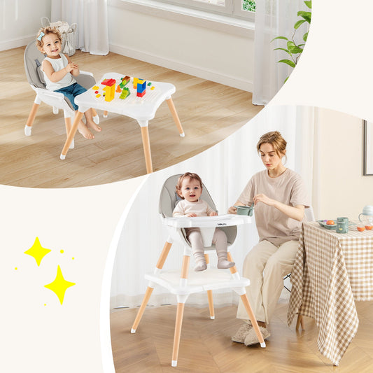 5-in-1 Baby Wooden Convertible High Chair - Tampa Home & Garden Store