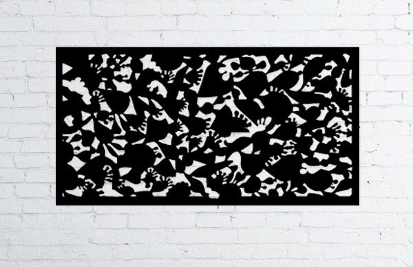 Outdoor Privacy Screen metal wall sculpture, 46in, black iron art by Rustica Ornamentals on Tampa Home & Garden Store