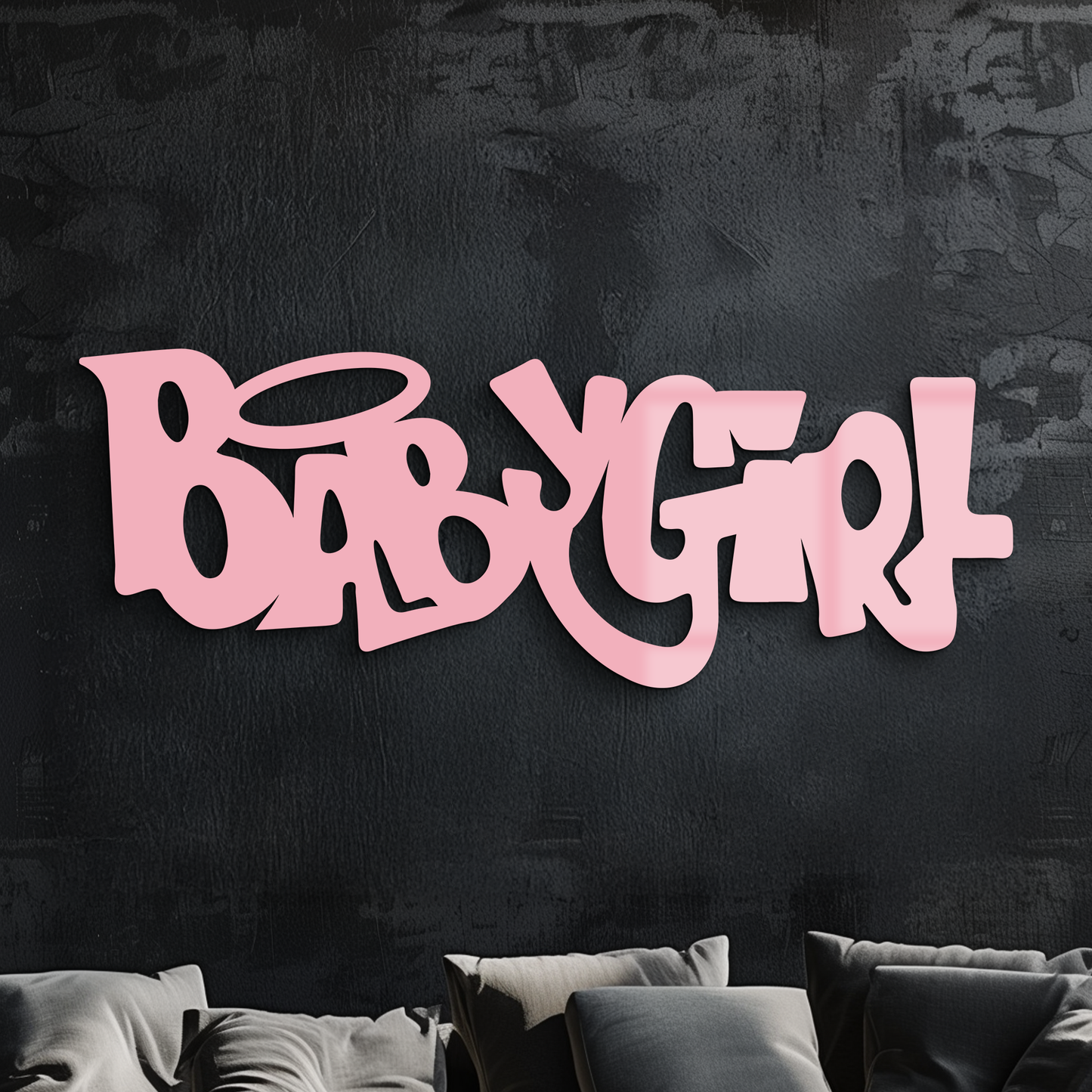 Babygirl Text Metal Wall Art – Modern Typography Home Decor - KAFGP086 - Tampa Home & Garden Store