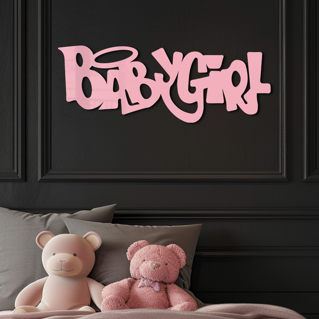 Babygirl Text Metal Wall Art – Modern Typography Home Decor - KAFGP086 - Tampa Home & Garden Store