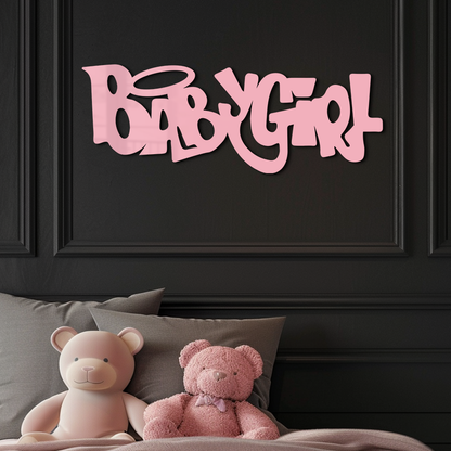 Babygirl Text Metal Wall Art – Modern Typography Home Decor - KAFGP086 - Tampa Home & Garden Store