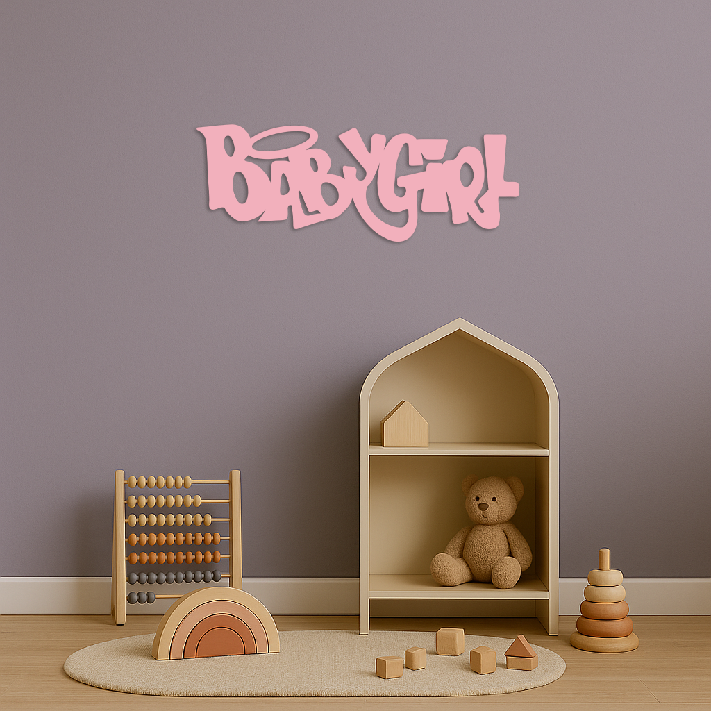 Babygirl Text Metal Wall Art – Modern Typography Home Decor - KAFGP086 - Tampa Home & Garden Store