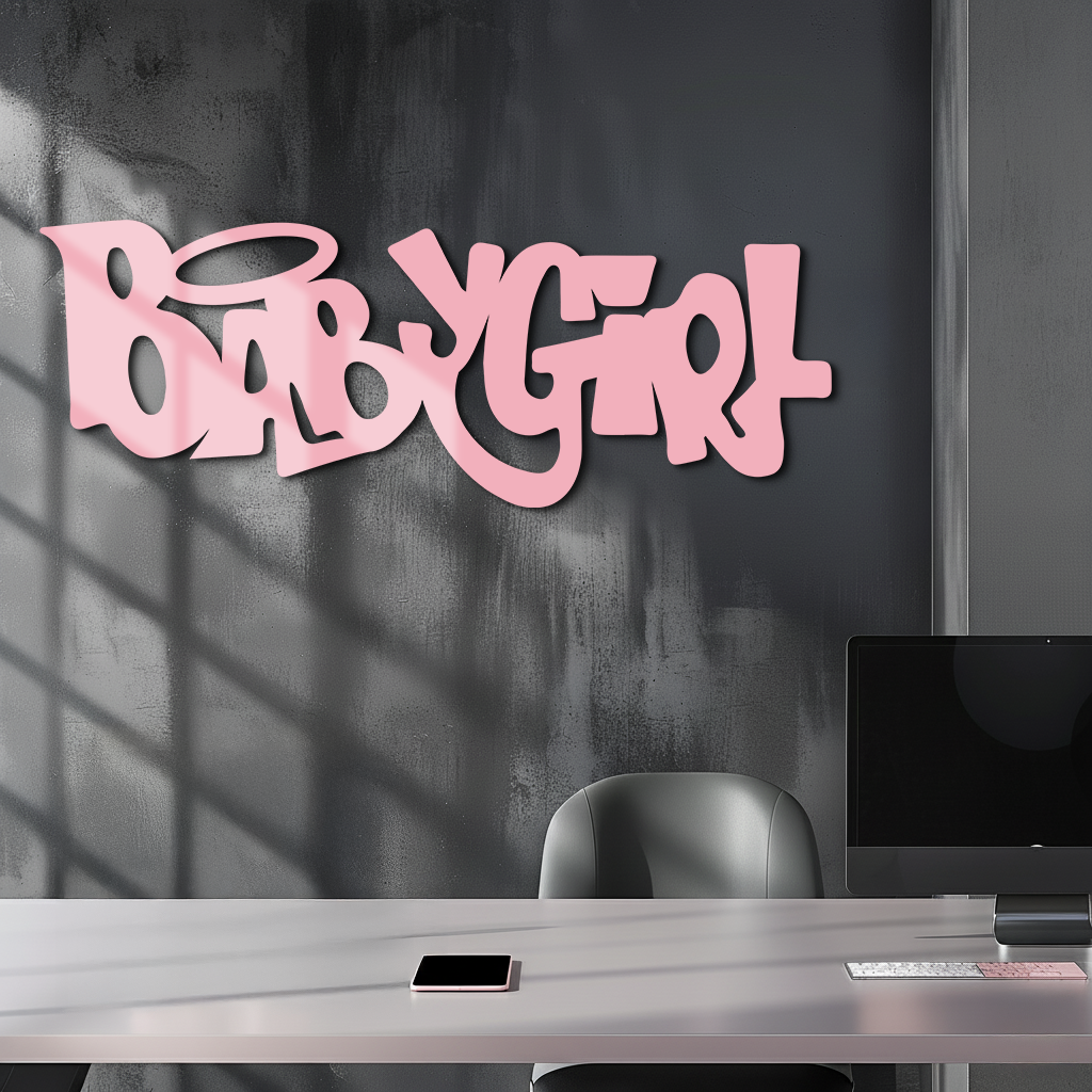 Babygirl Text Metal Wall Art – Modern Typography Home Decor - KAFGP086 - Tampa Home & Garden Store