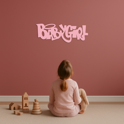 Babygirl Text Metal Wall Art – Modern Typography Home Decor - KAFGP086 - Tampa Home & Garden Store