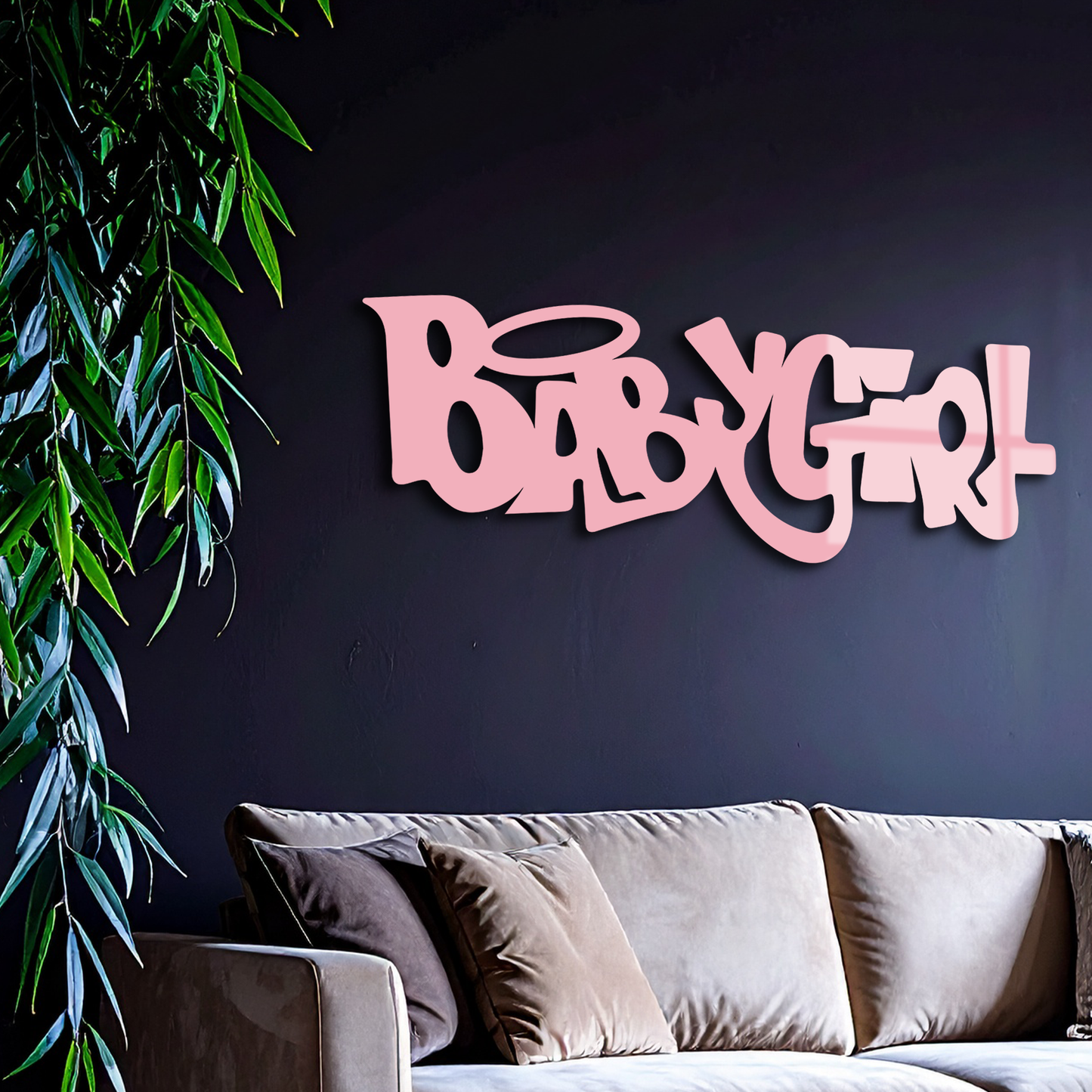 Babygirl Text Metal Wall Art – Modern Typography Home Decor - KAFGP086 - Tampa Home & Garden Store