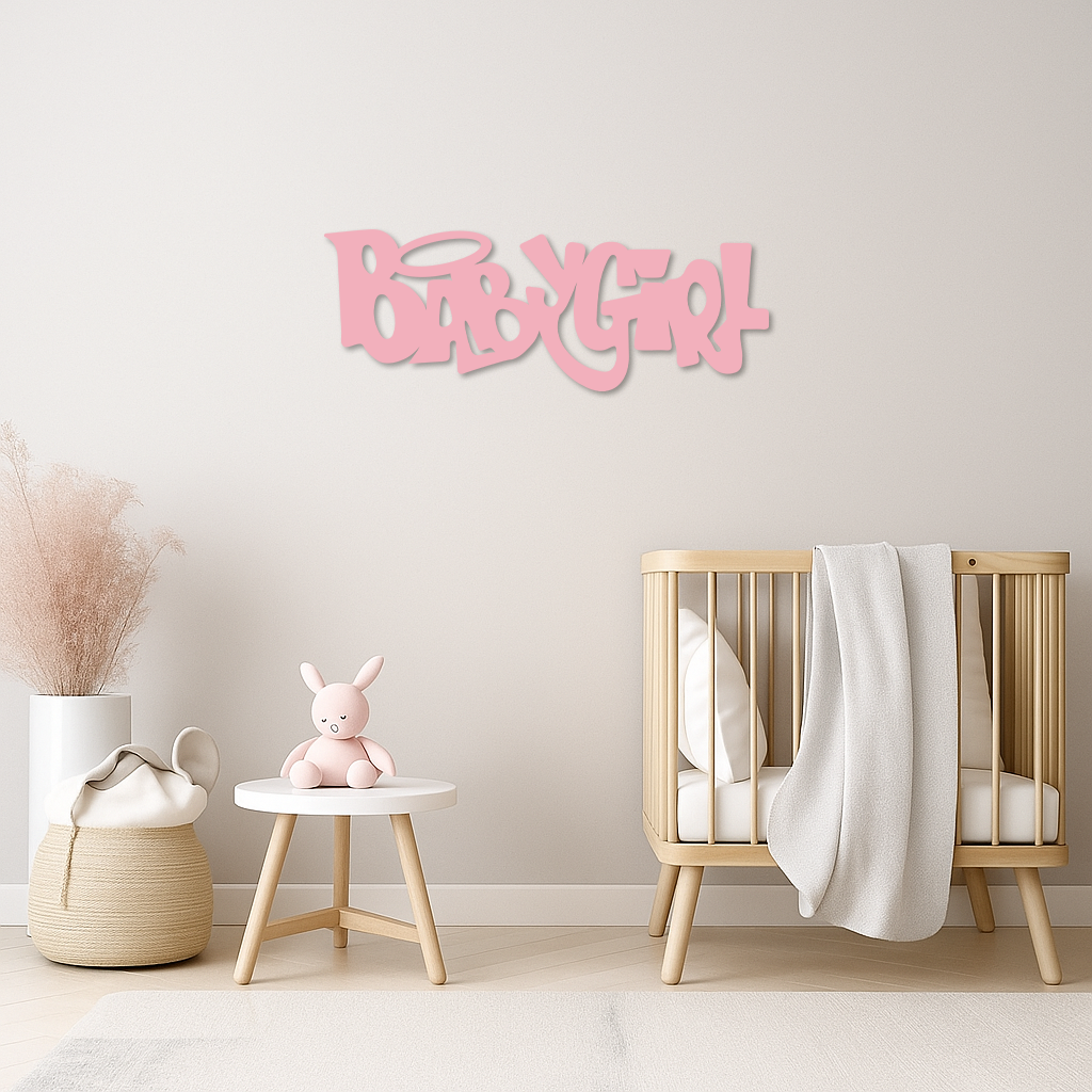 Babygirl Text Metal Wall Art – Modern Typography Home Decor - KAFGP086 - Tampa Home & Garden Store
