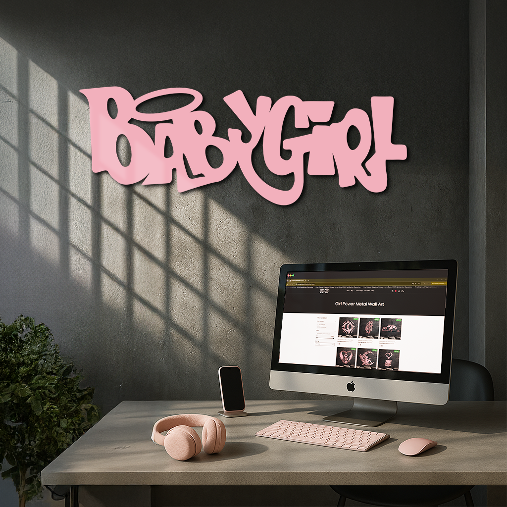 Babygirl Text Metal Wall Art – Modern Typography Home Decor - KAFGP086 - Tampa Home & Garden Store