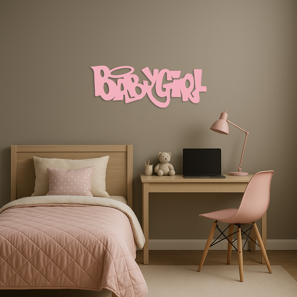 Babygirl Text Metal Wall Art – Modern Typography Home Decor - KAFGP086 - Tampa Home & Garden Store