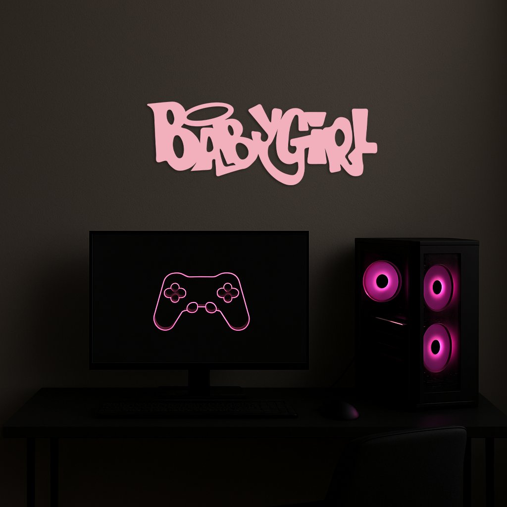 Babygirl Text Metal Wall Art – Modern Typography Home Decor - KAFGP086 - Tampa Home & Garden Store