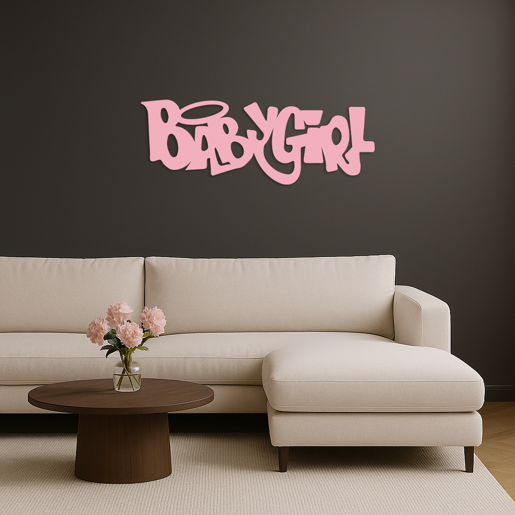 Babygirl Text Metal Wall Art – Modern Typography Home Decor - KAFGP086 - Tampa Home & Garden Store