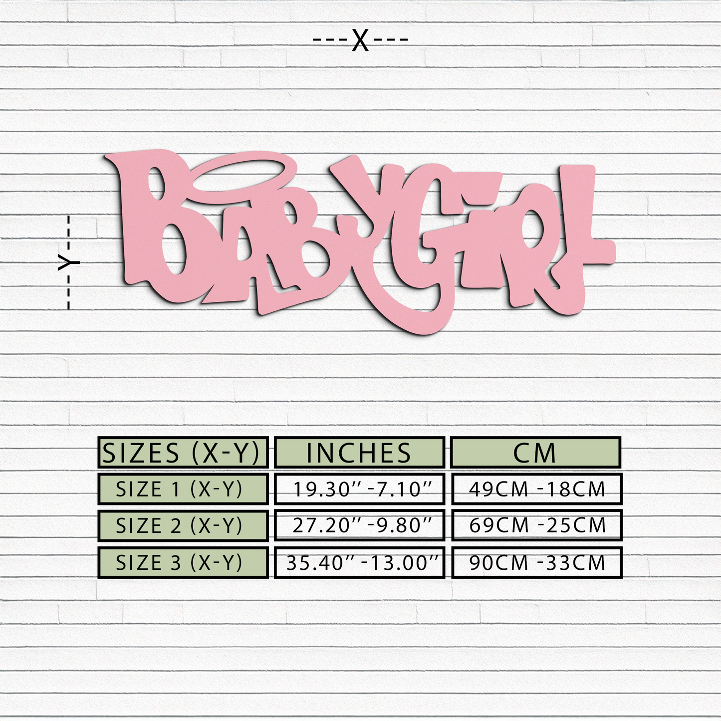 Babygirl Text Metal Wall Art – Modern Typography Home Decor - KAFGP086 - Tampa Home & Garden Store
