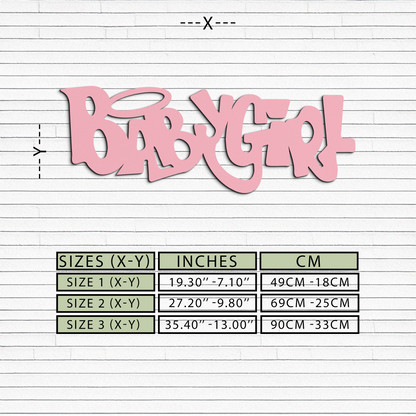 Babygirl Text Metal Wall Art – Modern Typography Home Decor - KAFGP086 - Tampa Home & Garden Store