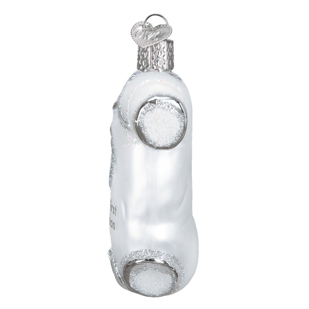 Babys First Christmas White Baby Onesie Glass Ornament - Tampa Home & Garden Store