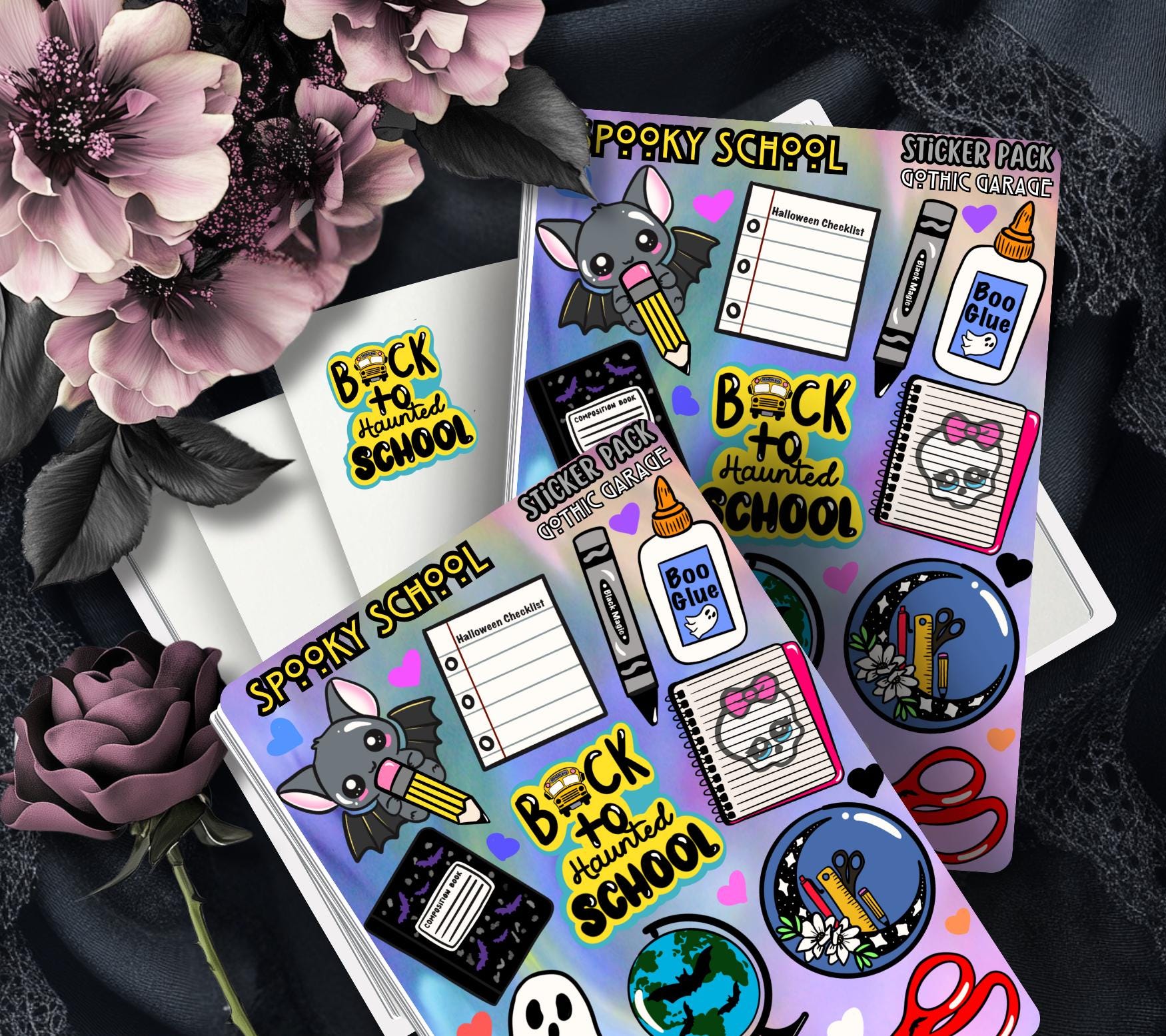 Back to Haunted School – Gothic Back-to-School Sticker Sheet - Tampa Home & Garden Store
