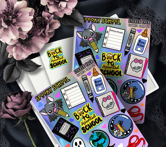 Back to Haunted School – Gothic Back-to-School Sticker Sheet - Tampa Home & Garden Store