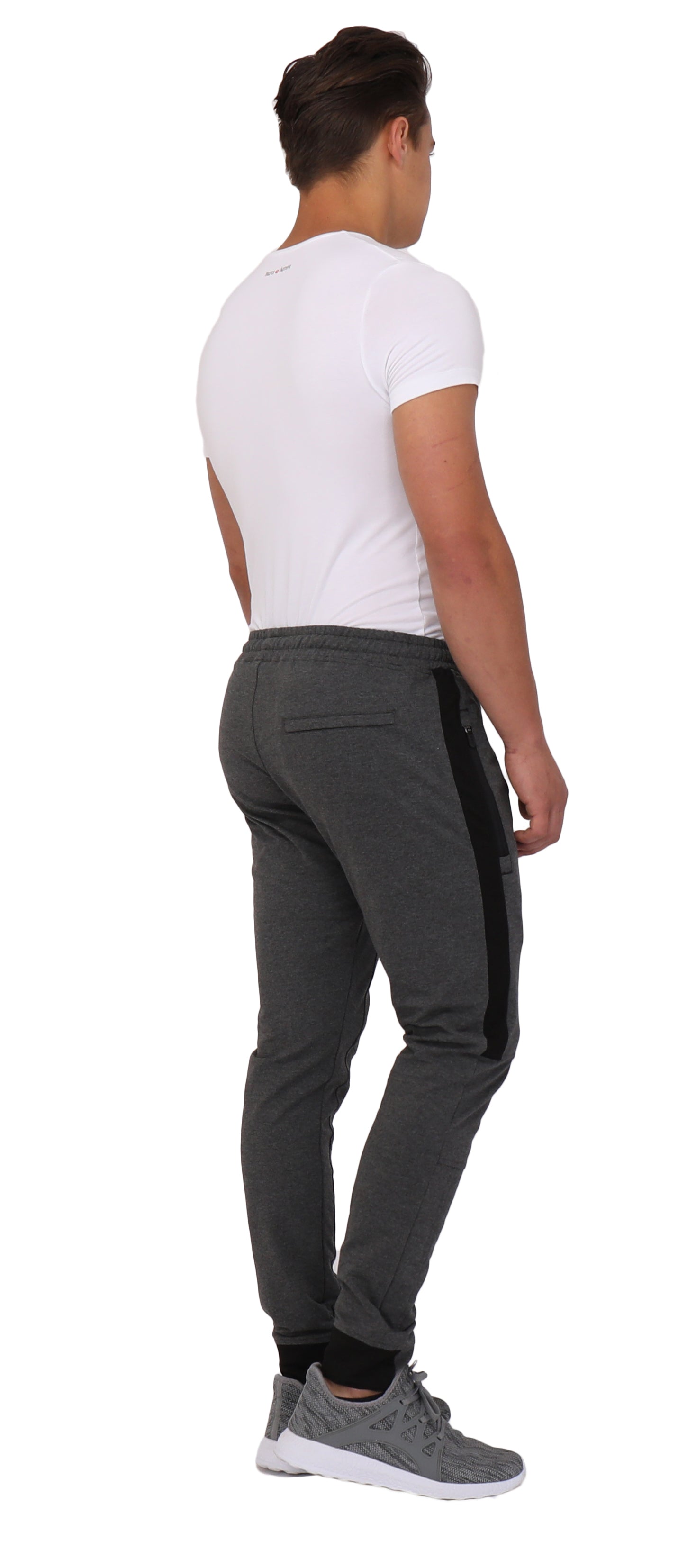 Infinite Flex Jogger Tall Fit gray men's joggers with black side stripe SCR Sportswear on Tampa Home & Garden Store