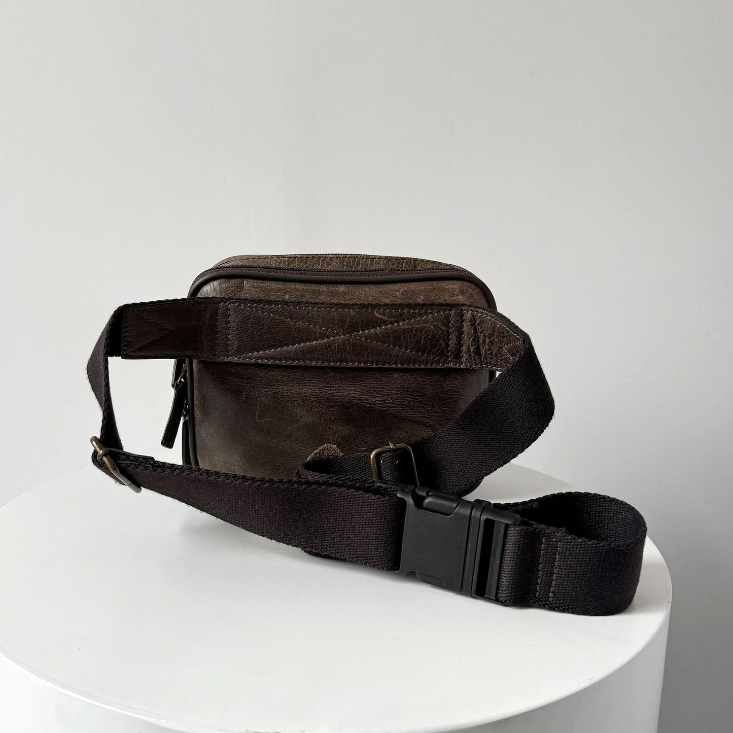 Sac banane en cuir pleine fleur Crazy Horse