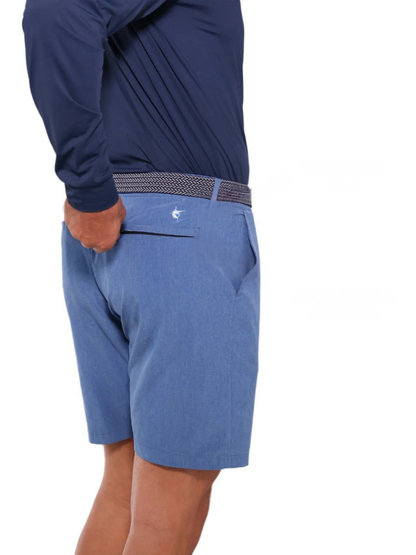 Bayport Lightweight Shorts navy blue with woven belt by White Water Life on Tampa Home & Garden Store