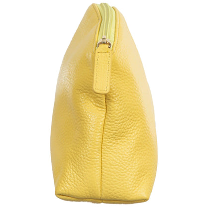 Sophia full grain leather storage set yellow bag with top zipper and textured finish on Tampa Home & Garden Store