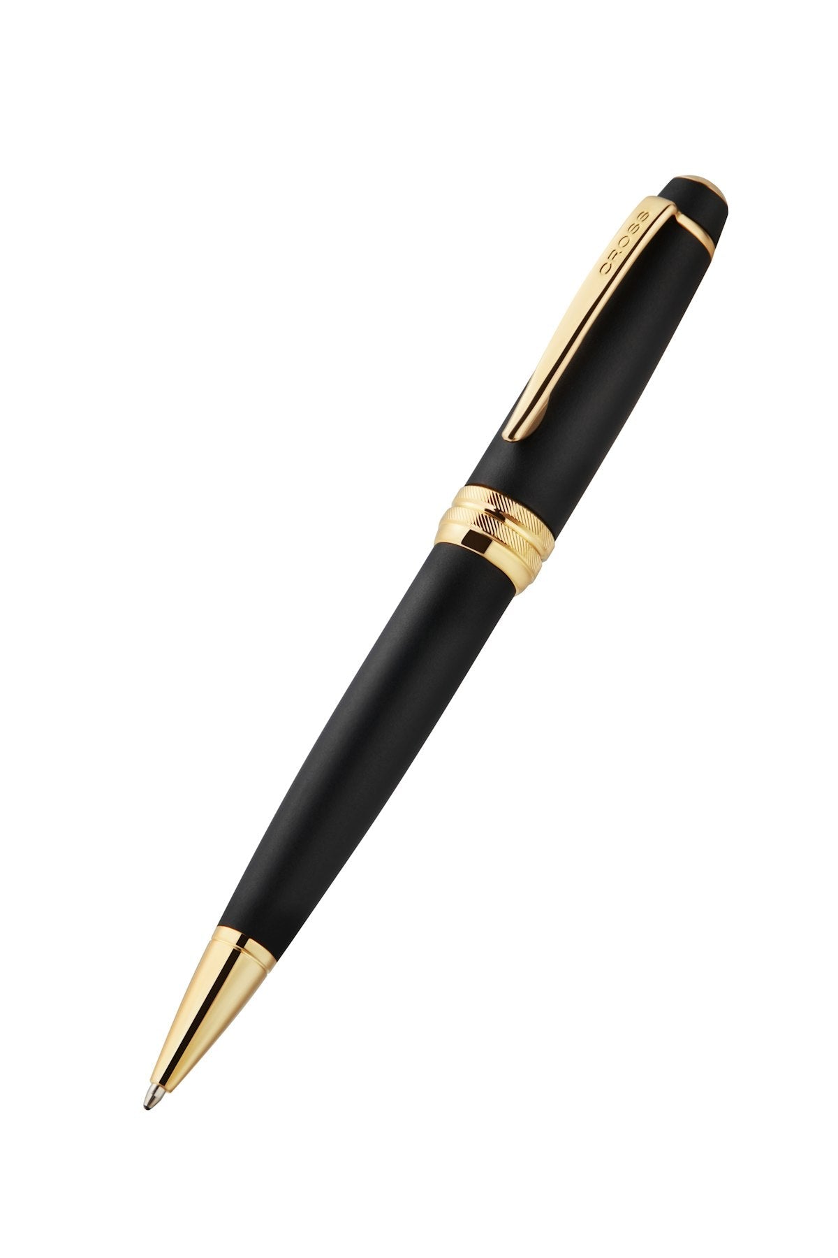 Bailey matte black lacquer ballpoint pen with 23KT gold PVD trim and Cross clip on Tampa Home & Garden Store