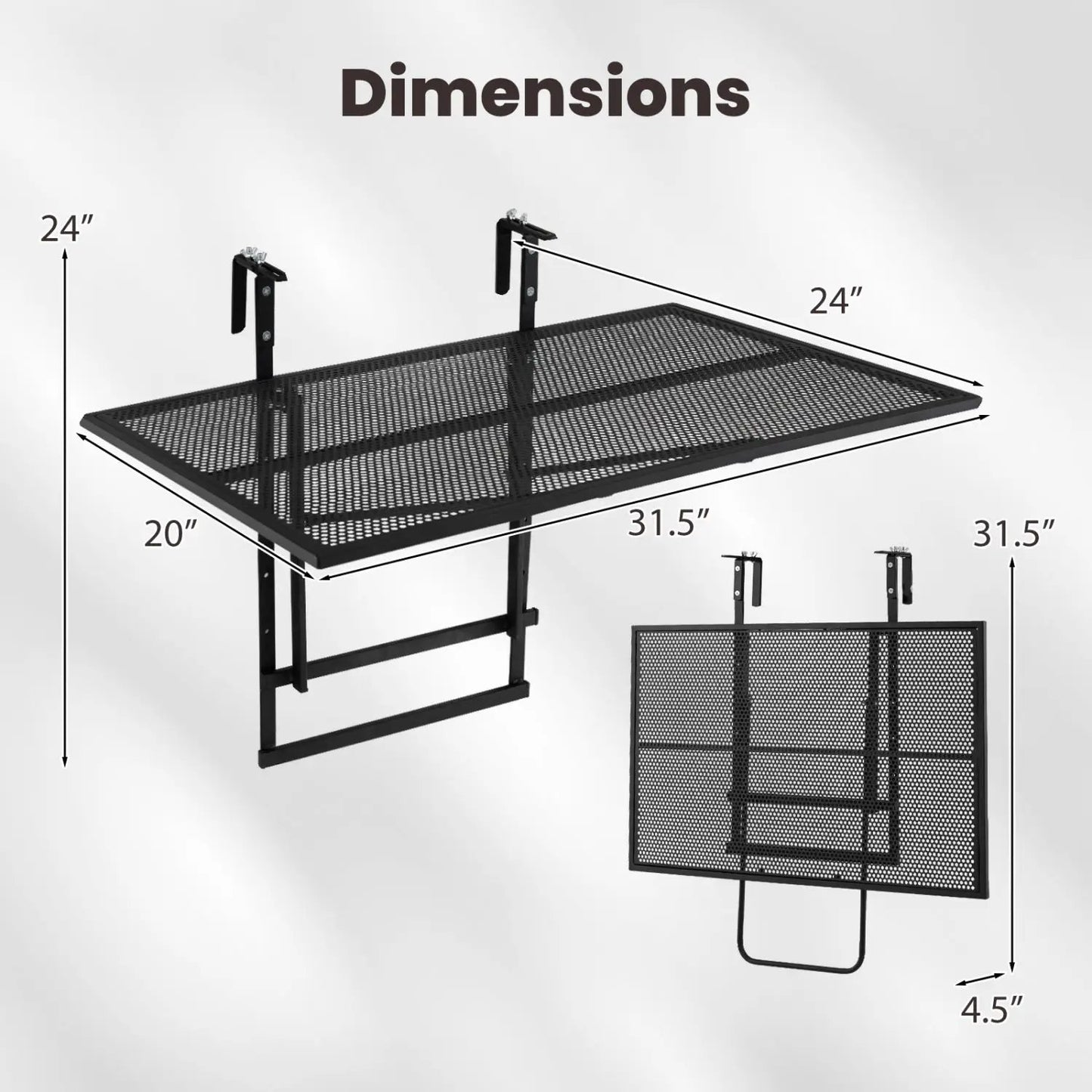 31.5 Metal Folding Bar Table with 5 Positions