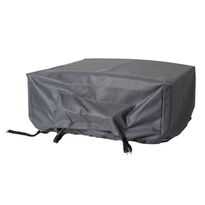 Slice Box Outdoor Electric Pizza Oven under a dark gray protective cover with visible power cords on Tampa Home & Garden Store