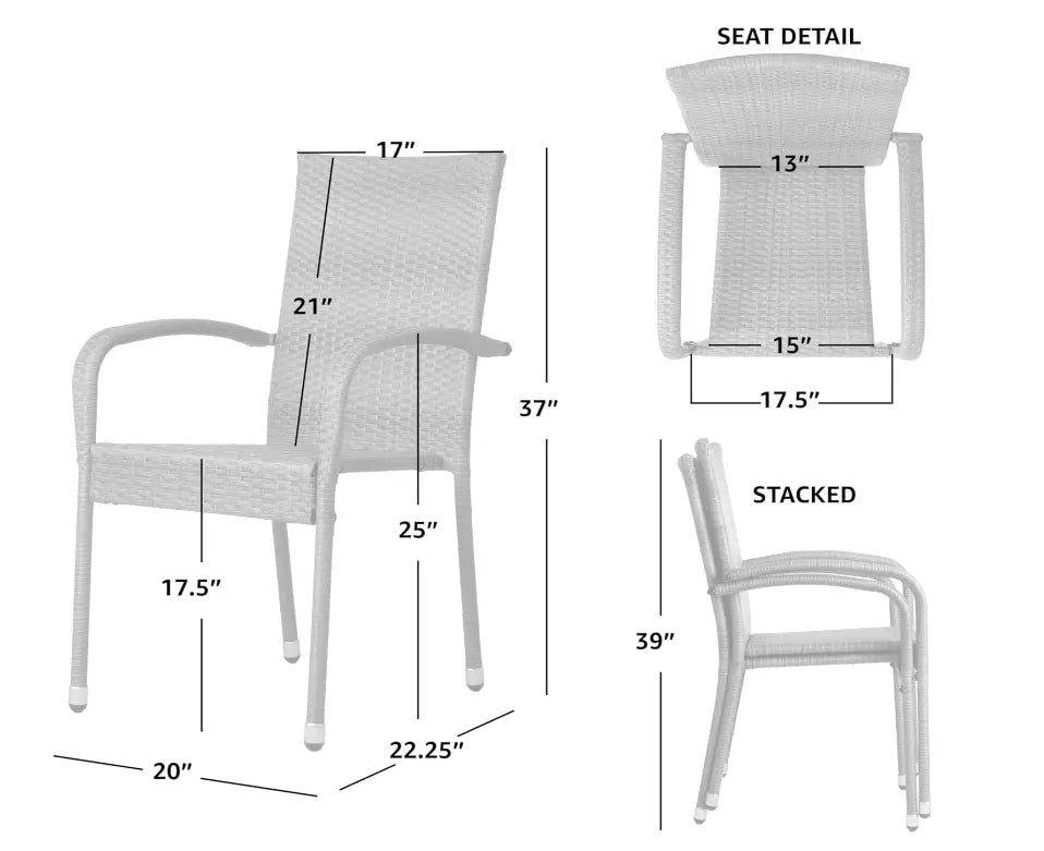 Morgan Outdoor Wicker Chair 2pk gray/brown wicker, curved arms outdoor chairs on Tampa Home & Garden Store