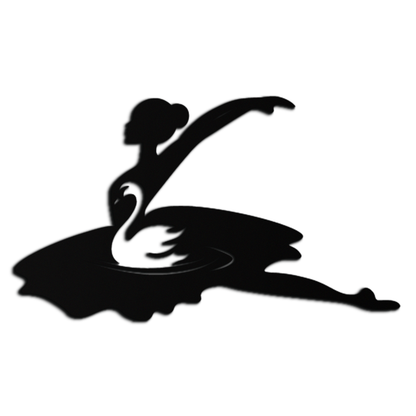 Ballet Dancer with Swan Silhouette Metal Wall Art – Elegant Black Steel Decor for Ballet Studios, Bedrooms, and Living Spaces- KAF466 - Tampa Home & Garden Store