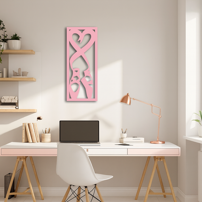Ballet Shoes with Heart Silhouette – Pink Metal Wall Art - KAFGP183 - Tampa Home & Garden Store