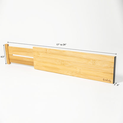 Bamboo Expandable Drawer Dividers – Natural by Horderly; adjustable 17–24 in fits drawers on Tampa Home & Garden Store