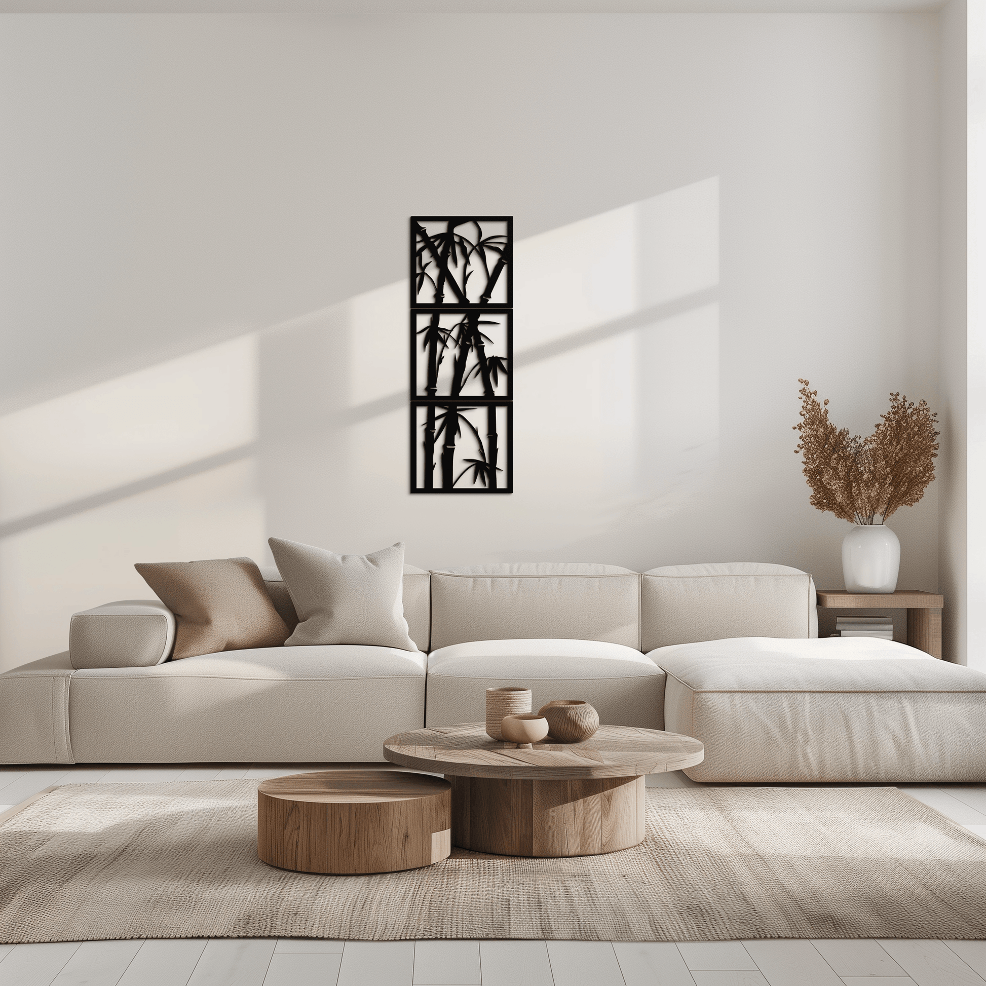 Bamboo Panel Metal Wall Art - Steel Wall Decor for Home and Office - KAF011 - Tampa Home & Garden Store