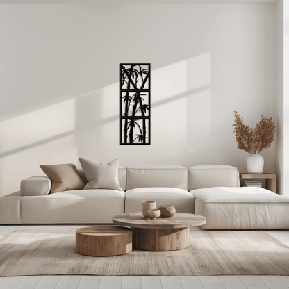 Bamboo Panel Metal Wall Art - Steel Wall Decor for Home and Office - KAF011 - Tampa Home & Garden Store