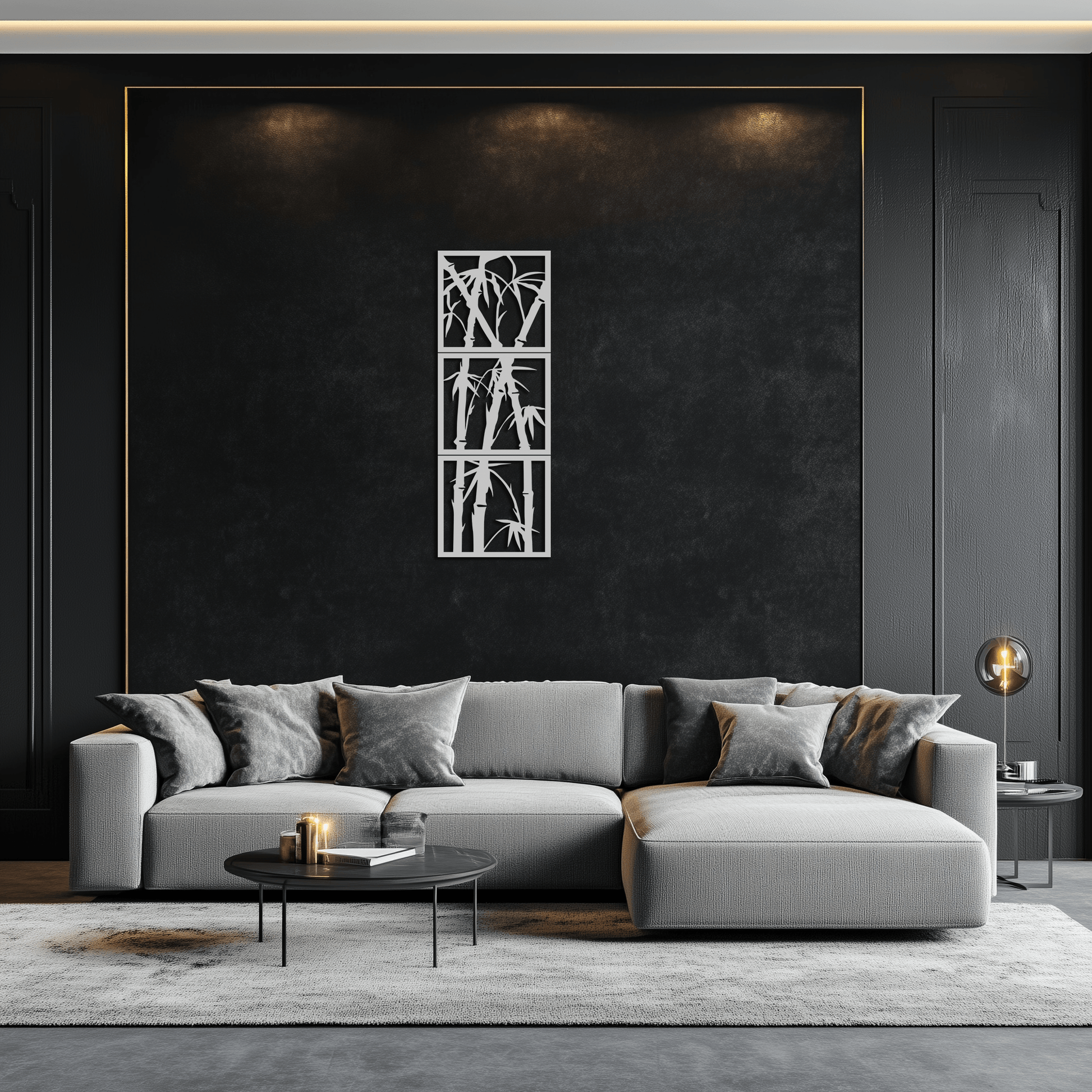 Bamboo Panel Metal Wall Art - Steel Wall Decor for Home and Office - KAF011 - Tampa Home & Garden Store