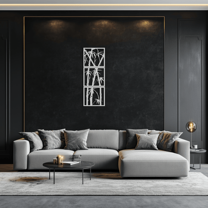 Bamboo Panel Metal Wall Art - Steel Wall Decor for Home and Office - KAF011 - Tampa Home & Garden Store