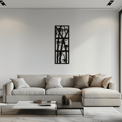 Bamboo Panel Metal Wall Art - Steel Wall Decor for Home and Office - KAF011 - Tampa Home & Garden Store