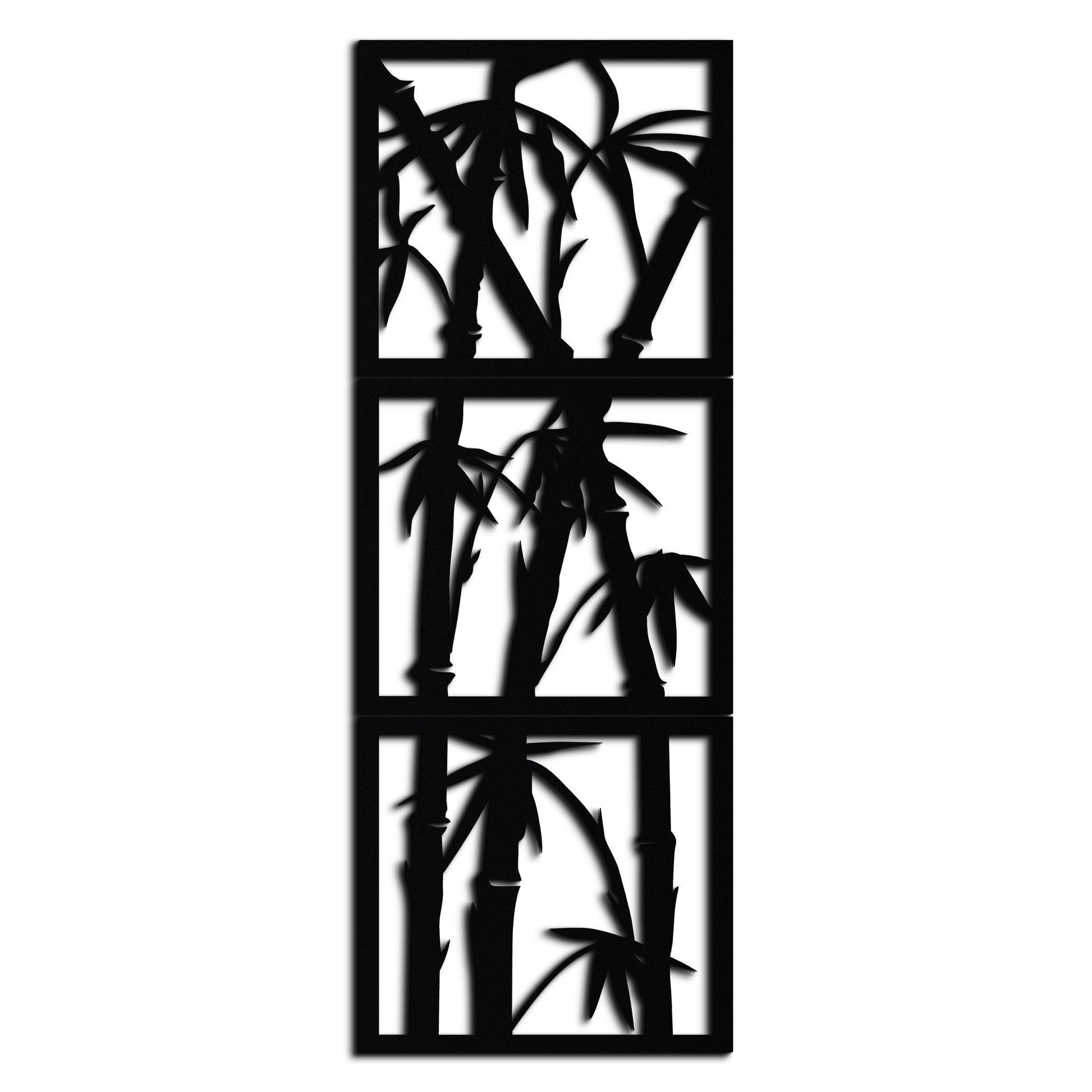 Bamboo Panel Metal Wall Art - Steel Wall Decor for Home and Office - KAF011 - Tampa Home & Garden Store