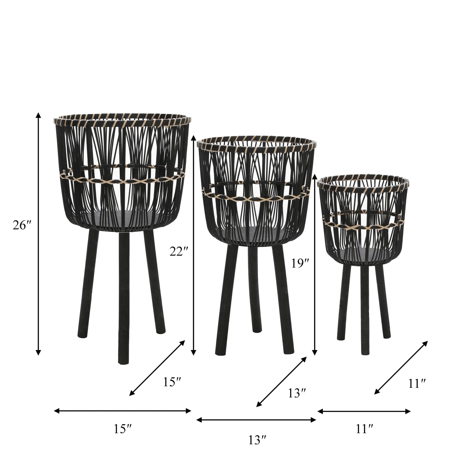 Bamboo Tripod Base Planters - Tampa Home & Garden Store