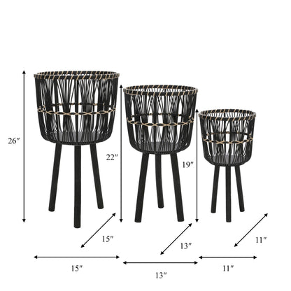 Bamboo Tripod Base Planters - Tampa Home & Garden Store