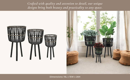 Bamboo Tripod Base Planters - Tampa Home & Garden Store